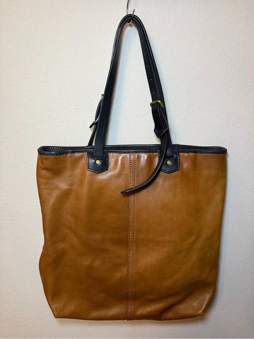 COACH Heritage Bleeker Deep Shopper Fawn Brown Soft Leather Bucket Bag RARE VTG